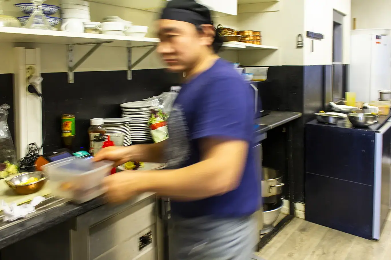 De chef aan het werk